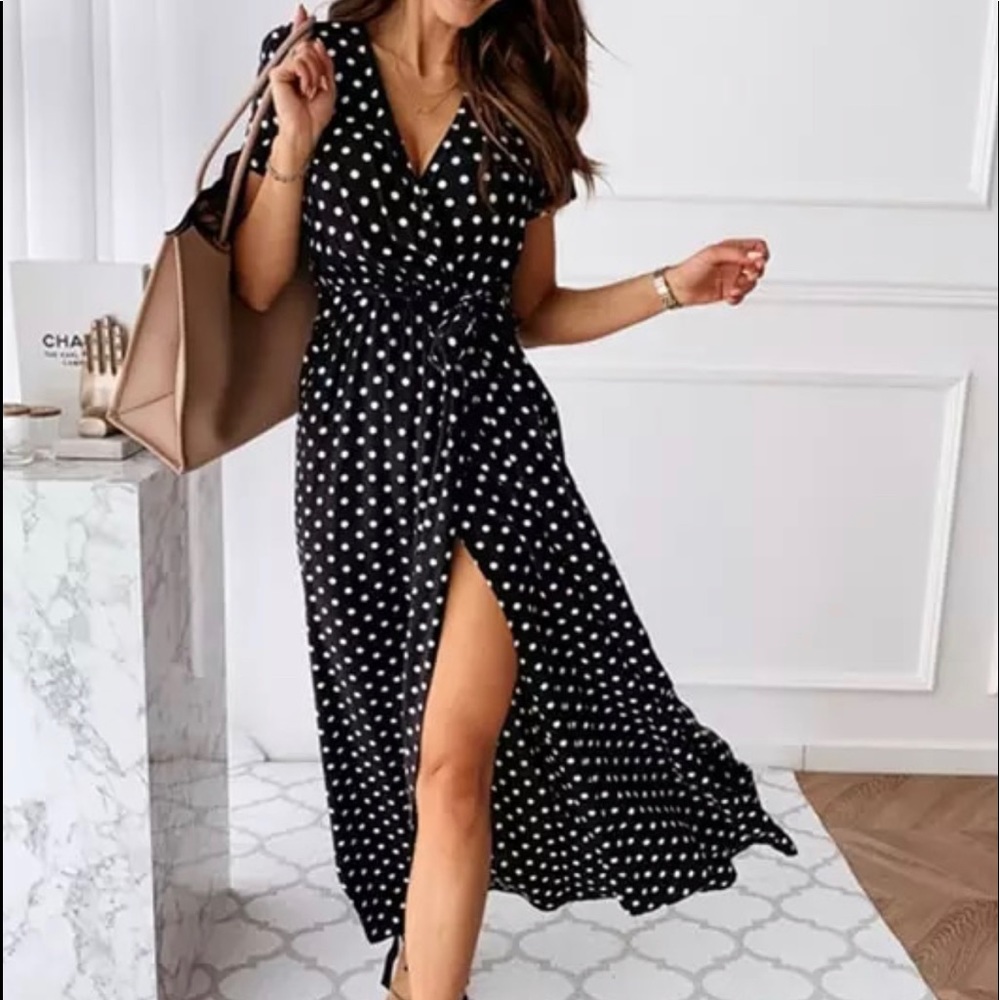 Polka dot maxi dress!